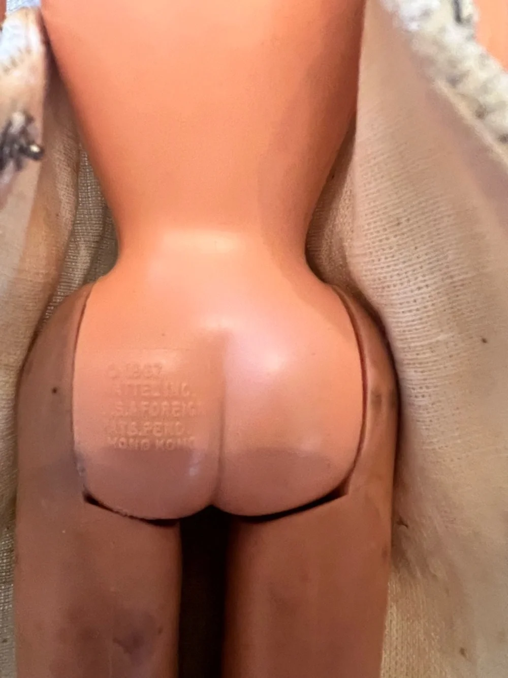 Rare find vintage 1967 talking Barbie Classic One-Shoulder Cream Maxi Dress